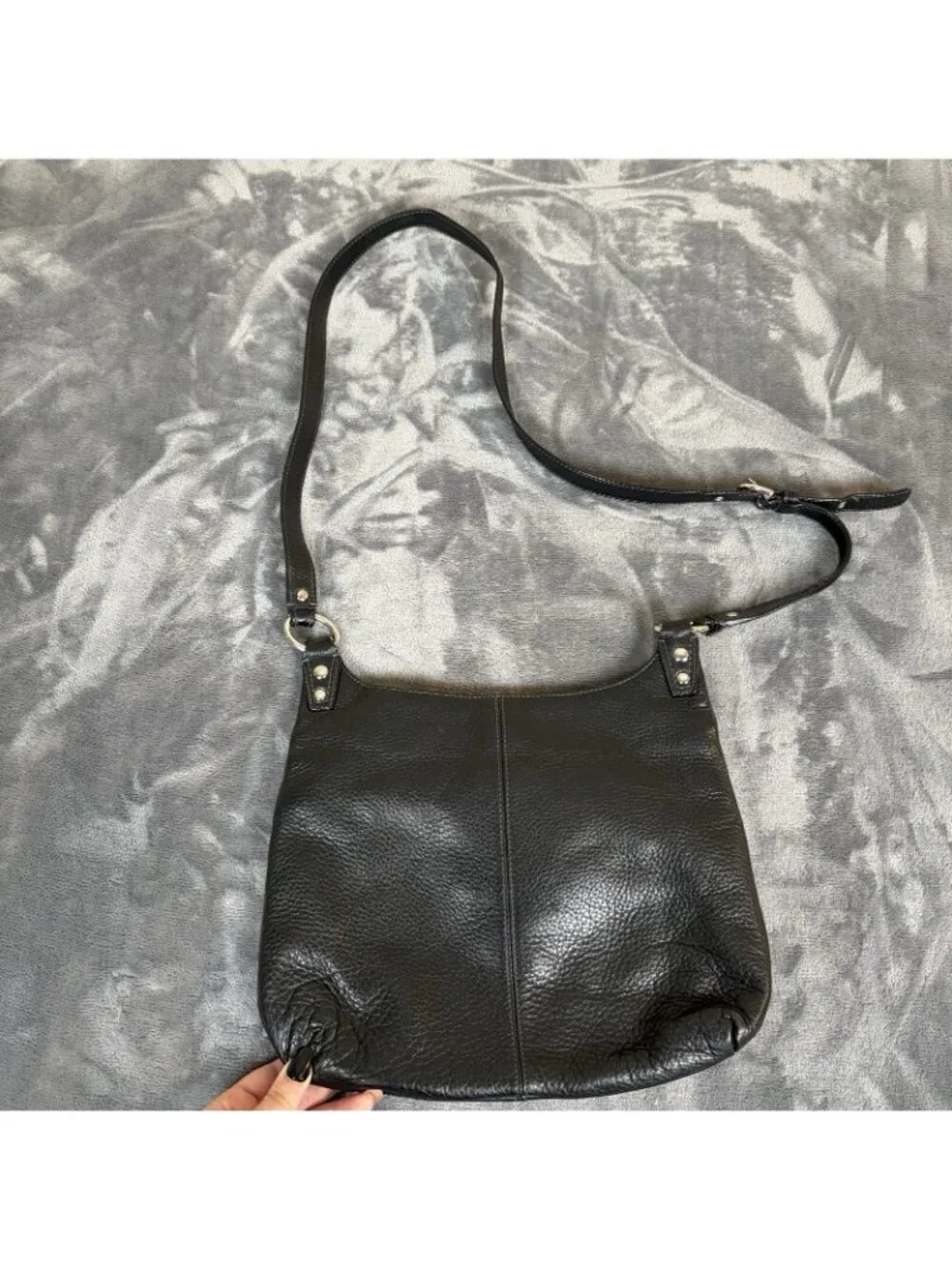 COACH Penelope Crossbody Purse Shoulder Bag Pebbled Leather Black Adjustable